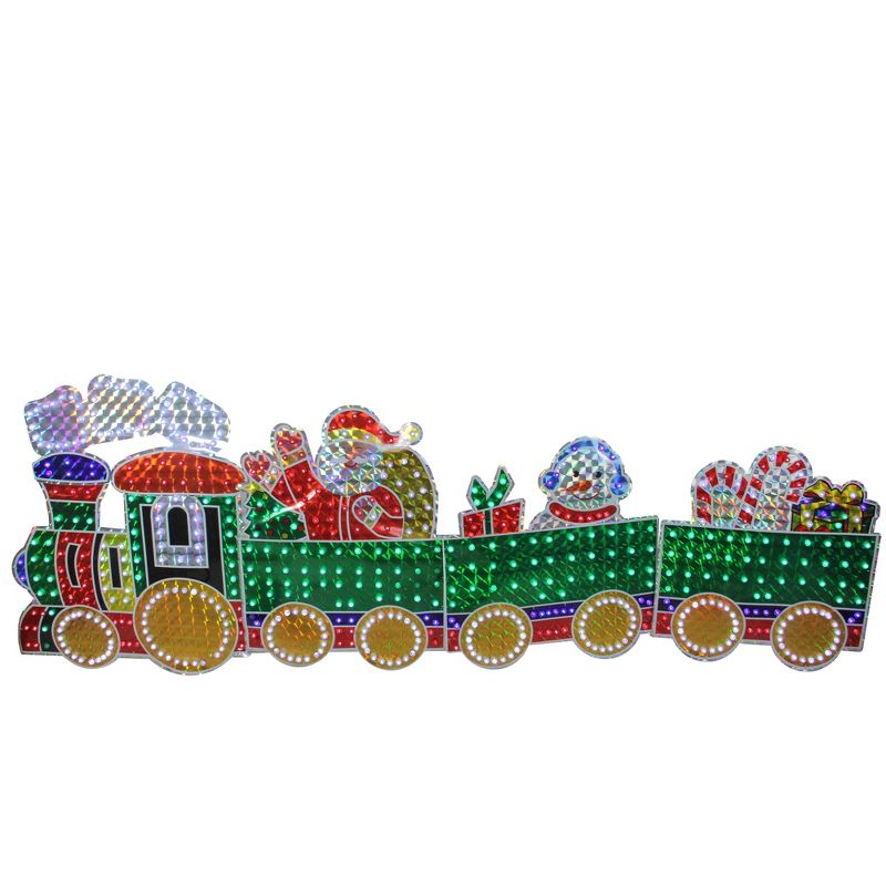 Northlight 4-Piece Holographic LED Lighted Motion Train Set Outdoor Christmas Decoration, 1 of 5