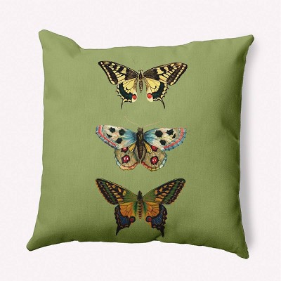 16"x16" Butterflies Square Throw Pillow - e by design