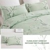 Sage Green Floral Duvet Cover Set Queen, 3 Pieces with 2 Pillow Shams, Botanical Branch Print - 3 of 4