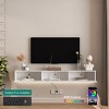 Floating TV Stand Wall Mounted with 16-Color LED & Charging Station, 69" Modern Media Console for 65 Inch TV-3irtyhousy - 2 of 4