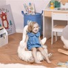 Qaba Stuffed Animal Sofa Armrest Chair Cartoon Storage Bean Bag Chair for Kids with Cute Swan Flannel PP Cotton 22" x 16.5" x 22" White - 3 of 4