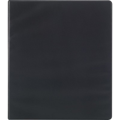 Staples Label Holder Binder with Round Rings Black 1" 26653