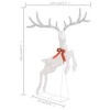 vidaXL Christmas Flying Reindeer White and silver Fabric Large - White - 3 of 4