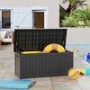 FURNIinspire Deck Boxes, Outdoor Storage Box with Waterproof Function for Gardening Tools, Pool Supplies, Patio Furniture, Black, 57.87"*32.24"*33.66" - 2 of 4