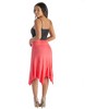 24seven Comfort Apparel Solid Color Knee Length Elastic Waist Handkerchief Skirt - 3 of 4
