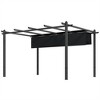 Outsunny Outdoor Retractable Pergola, Heavy Duty Wood Grain Aluminum with Weather Resistant Fabric Sun Shade Canopy, Patio Shelter - 4 of 4