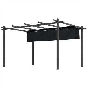 10' x 13' Retractable Pergola Canopy, Aluminum Pergola Sun Shade Shelter for Garden, Patio, Deck - 1 of 4