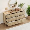 6 Drawers Fluted Dresser for Bedroom, 54" White Dresser TV Stand, Modern Chest of Drawers, Wood Drawer Clothes Storage Organizer Cabinet for Bedroom - 2 of 4