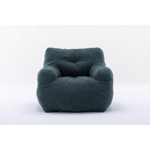Maliang Soft Teddy Fabric Tufted Foam Bean Bag Chair, Small Living Space Furniture - 1 of 4