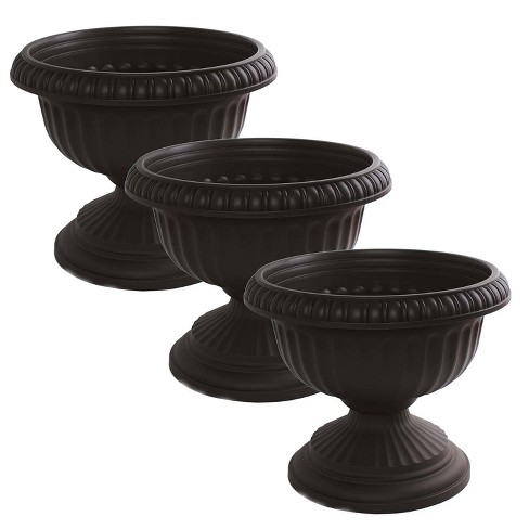 3pk 12 Grecian Urn Planter Black Bloem Target