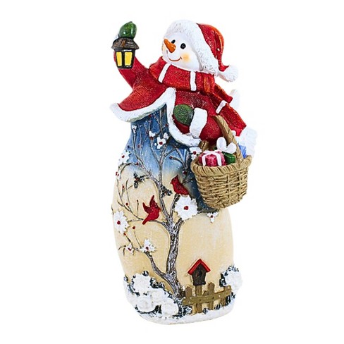 Roman 9.75 In Snowman Blossom Tree Cardinal Snowman Figurines - image 1 of 3