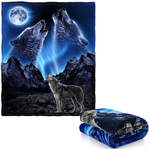 Dawhud Direct 50 X 60 Two Howling Wolf Fleece Throw Blanket For Men Women And Kids Target