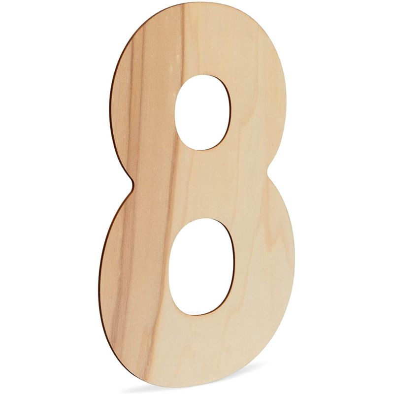 Bright Creations 10 Piece Unfinished Wood 12-Inch Number 0-9 for DIY Crafts & Home Wall Decor, 3 of 9