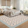 Washable Rug Colorful Floral Butterflies Living Room Rug Low Pile Ultra Soft Foldable Non Slip Carpet Stain Resistant Non Shedding Thin Floor Cover - 2 of 4