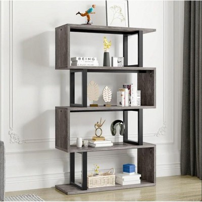 50'' Rustic Industrial 5-Tier Bookshelves and Bookcases With Open Storage Design - Tree City