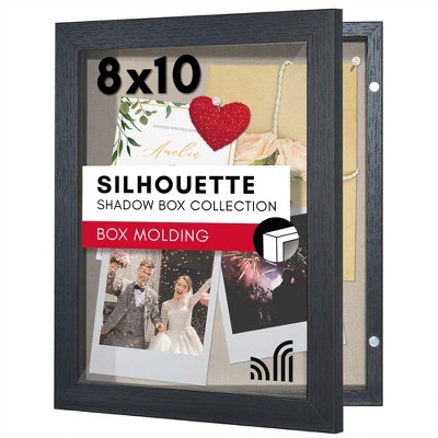 Americanflat Front Opening 8x10 Shadow Box Frame with Shatter-Resistant Glass - Silhouette Collection - Black