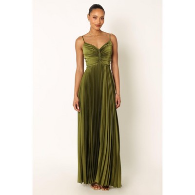 Petal Pup Naira Pleated Maxi Dress Palm Green 4