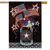 American Mason Jar Patriotic House Flag Primitive Fireworks 28" x 40" Briarwood Lane - 2 of 4