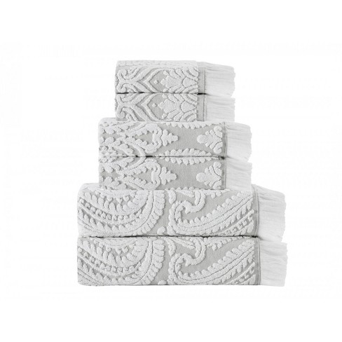 Enchante Home 6-Piece Silver Turkish Cotton Bath Towel Set (Laina) in the Bathroom  Towels department at