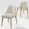 Pexfix White Linen Upholstered Dining Chairs Set of 2 - 4 of 4