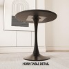 SEVOBAL Dining Tables 31.5 " Round Tulip Dining Table with 2 PU Leather Chairs Modern Mid Century Style for Kitchen, Black, 35.43"*6.5"*6.5" - 4 of 4