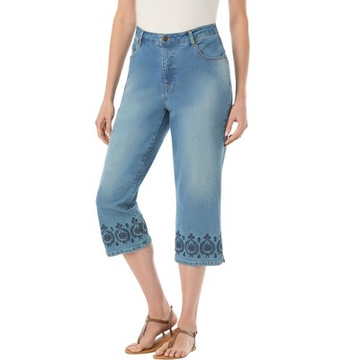 Woman Within Plus Size Petite Capri Stretch Denim Jean