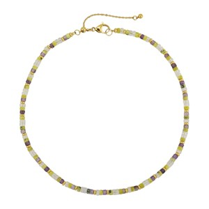 Slate by Rebl Natural Stone Beads Necklace  Stainless Steel - 1 of 4
