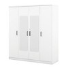 YOOCOZZ Modern 4-Door Freestanding Wardrobe with One Lockable Drawer and 2 Full-Length Mirrors - 3 of 4