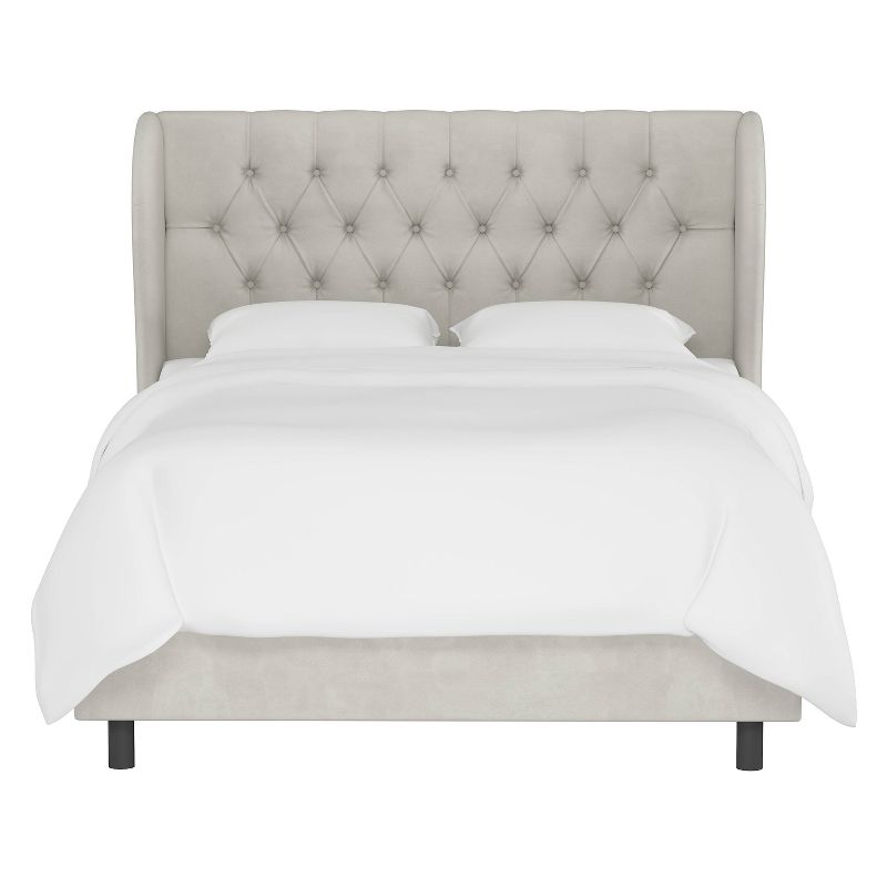 Skyline Furniture Tufted Velvet Upholstered Wingback Bed, 1 of 11