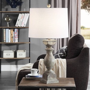 Grayson Urn Pedestal Table Lamp: Weathered Finish, Adjustable 3-Way Lighting - StyleCraft - 1 of 4