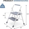 NAYSAYE 2 Step Ladder Step Stool with Anti Slip Wide Treads Folding Steel Frame and 800 LBS Load Capacity, Gray, 16.52"*3"*32.37" - 2 of 4