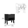 NicBex 18.8 inch Wide Nightstand with 1 Drawer,Wood Side Table with Metal Rails and Open Shelf,Modern Bedside Table for Bedroom,Living Room,Gray/Black - 3 of 4