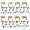 vidaXL 8X Solid Wood Acacia Folding Patio Chairs Garden Outdoor Lawn Yard Terrace Balcony Seat Seating Sitting Chair Furniture Steel - 2 of 4