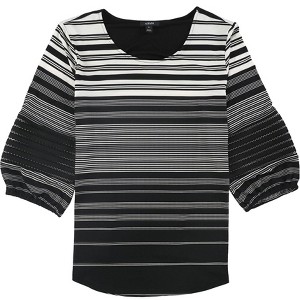 Alfani Womens Striped Illusion Sleeve Pullover Blouse - 1 of 1
