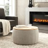 NicBex Modern Round Ottoman Coffee Table with Storage,Large End Table,Wooden Center Table for Living Room - 2 of 4