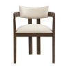 ModernLuxe 2pcs Dining Chair, Wooden Accent Chairs with Armrest, Curved Backrest - 3 of 4