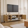70" Fluted TV Stand for TVs Up to 80", Modern Entertainment Center with Storage, Wooden Media Console Cabinet with Fluted Door and Gold Handle - 3 of 4