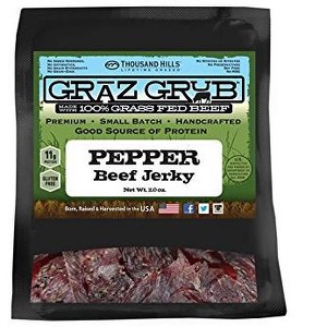 Thousand Hills Lifetime Grazed Grass Fed Jerky Beef Pepper - 2 oz - 1 of 3