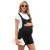 Coolmee Women's Maternity Sleeveless Rompers Cotton Linen Short Overalls Casual Summer Bib Shortalls with Pockets - 2 of 4