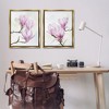 Stupell Industries Pink Magnolia Flower Blossoms Black Framed Floater Canvas Wall Art - 2 of 4