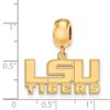 Black Bow Jewelry 14k Yellow Gold Plated Sterling Silver Louisiana State Fighting Tigers NCAA Bead Charm - 2 of 3
