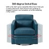 Eulalia 28.74''Wooden Upholstery Wide Genuine Leather Swivel Chair with Swivel Metal Base and  Squared Arms | ARTFUL LIVING DESIGN - 3 of 4
