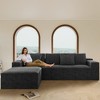 KWPZQEB 104.3" Modern Modular Sofa, Corduroy Sectional Sofa with Deep Seat & Pillows, 3 Seater L-Shape Boneless Sofa w/ Chaise for Living Room - 2 of 4