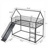 NicBex Twin Over Twin House Bunk Bed with Built-in Ladder and Slide for Kids,Girls,Boys - 3 of 4