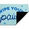 Stupell Industries Wipe Your Paws on Blue Printed Outdoor Door Mat, design by Lil' Rue, 18"x30" - 2 of 4