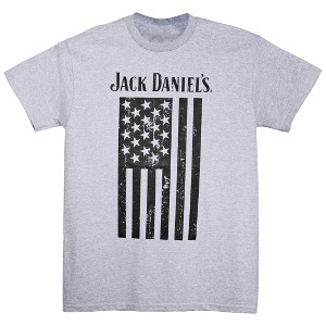 Mens Jack Daniel's Monochrome American Flag T-Shirt - 1 of 2