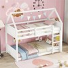RISOKEYS Twin Over Twin House Floor Bunk Bed with Headboards, Footboards and Guardrails - Rubber Wood Bunk Bed with Guardrails and Ladder - 2 of 4