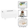 SEVOBAL Decorative Bookshelf Wooden Toy Box with 4 Universal Wheels Front Bookshelf Flip-Top Lid for Kids Room, White, 23.62"*15.75"*14.4" - 2 of 4