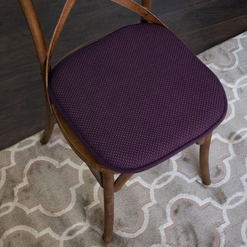 Honeycomb Memory Foam No Slip Back 16" x 16" Chair Pad Cushion by Sweet Home Collection™, 2 of 6