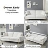 Okak 74.41"Sofa Bed Futon Couch with Adjustable Backrest & Storage Space, Convertible Small Sleeper Sofa Bed for living Room, Velvet Loveseat, White - 4 of 4